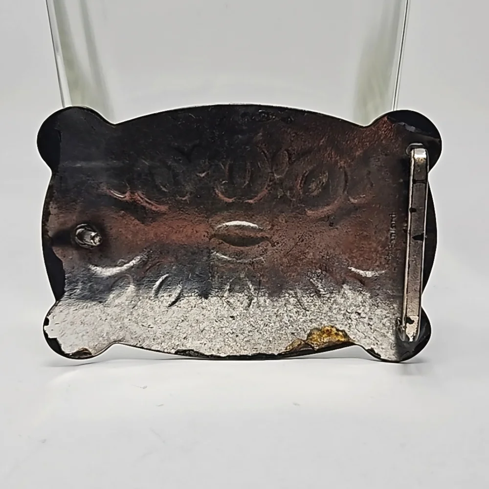 Vintage Mens Western Belt Buckle With A Raised Saddle